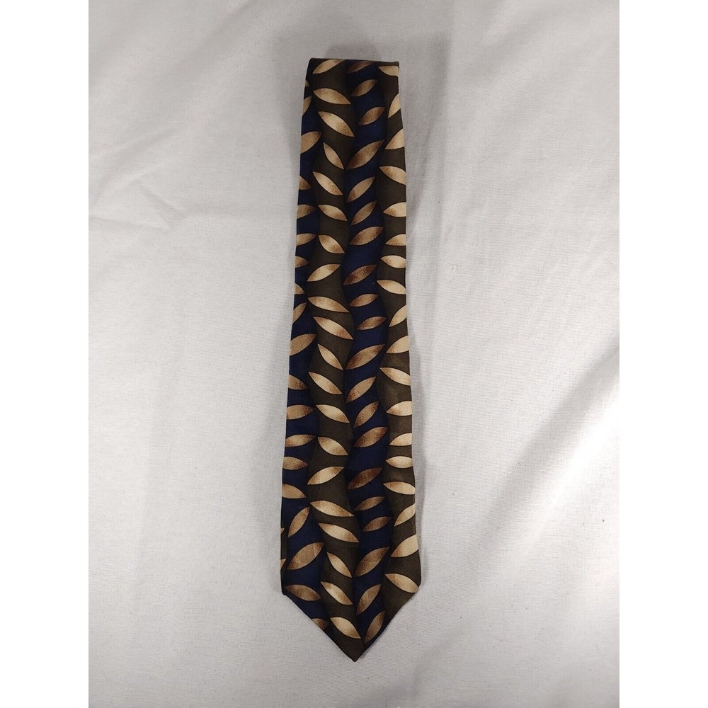 Ashberry Men’s‎ Tie 100% Silk Made in USA blue green Gold